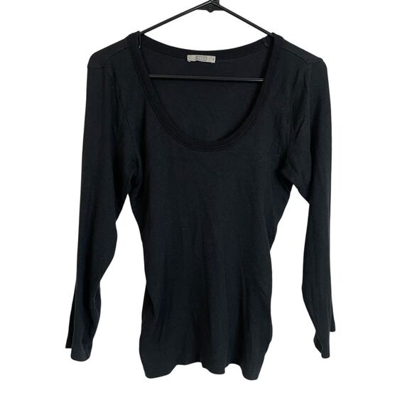AYR The Open Ended Scoop Neck Top Womens Medium Black Ribbed Stretch * - Picture 1 of 10